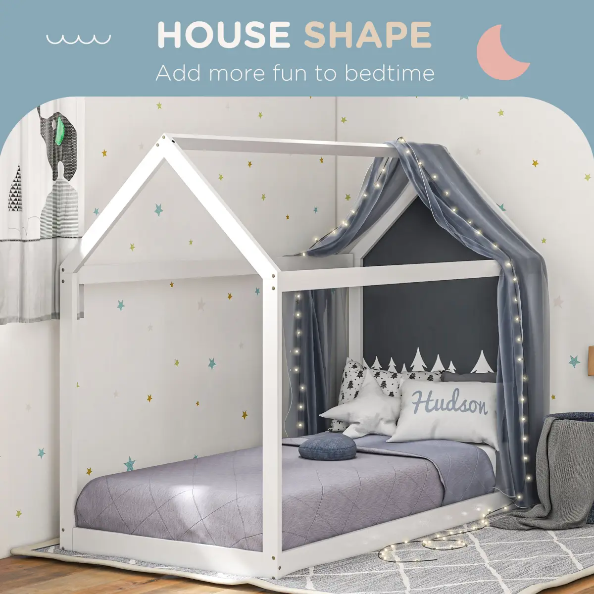 HOMCOM HOMCOM Wooden Single Bed Frame with Tree House Style - Bed Frames