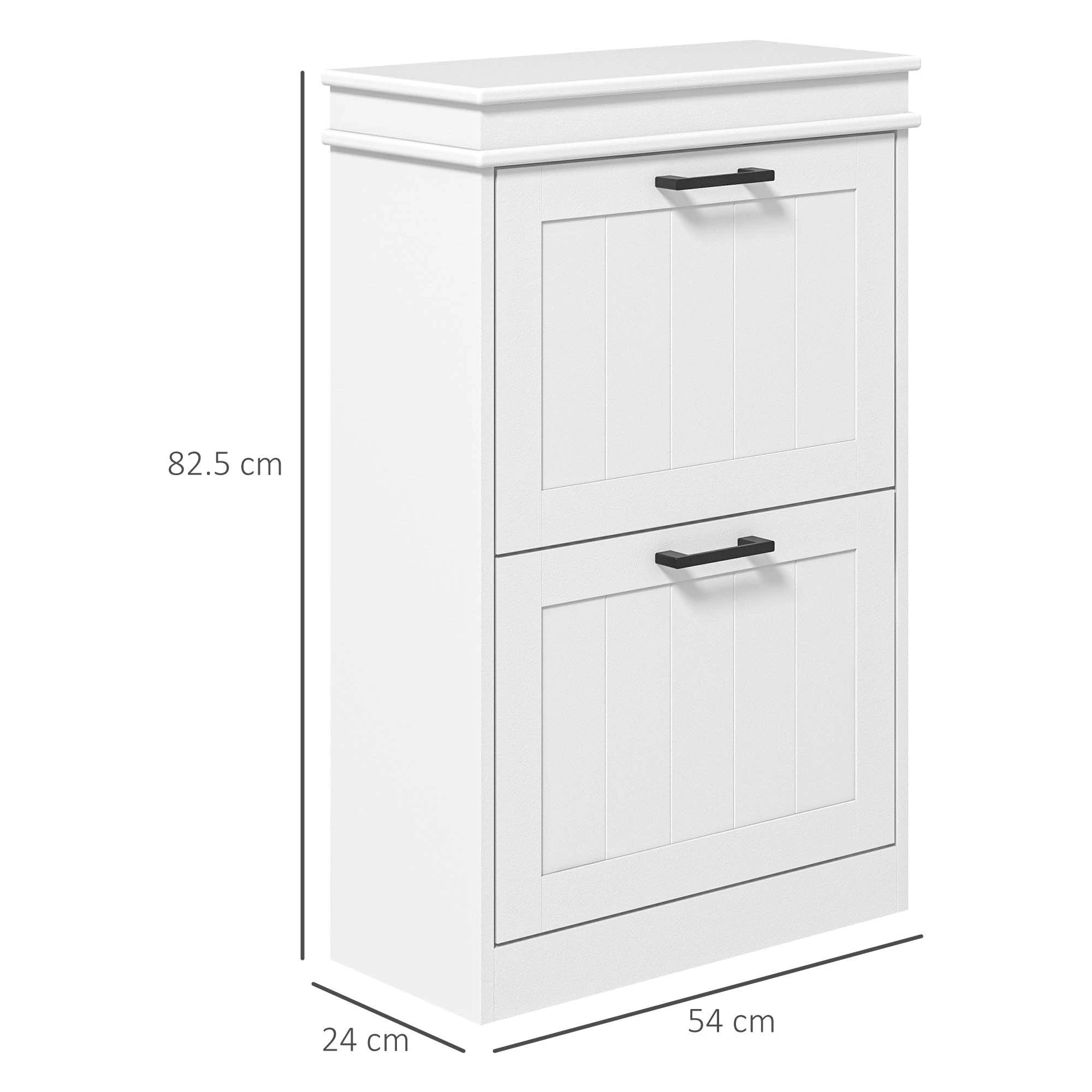 HOMCOM HOMCOM Slim Shoe Cabinet 2 Drawers Entryway - Shoe Storage