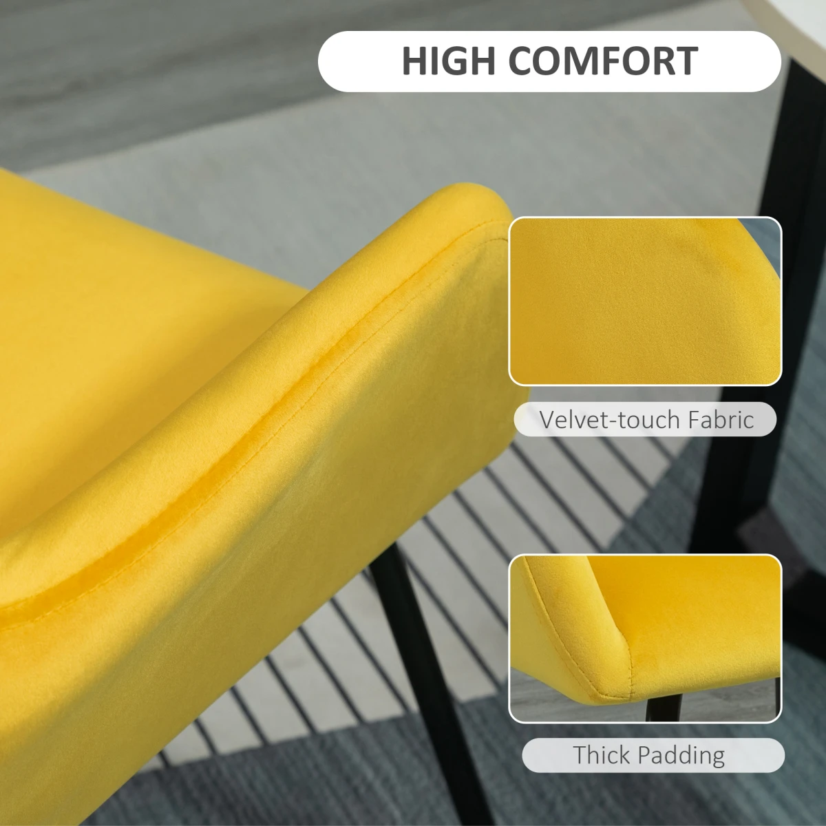HOMCOM Velvet Accent Chair Compact Gold Base For Home Decor - Accent Chair