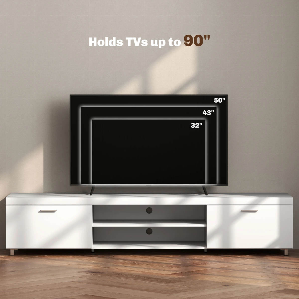 HOMCOM Modern TV Console Up To 90 Inch Storage Living Room - TV Unit