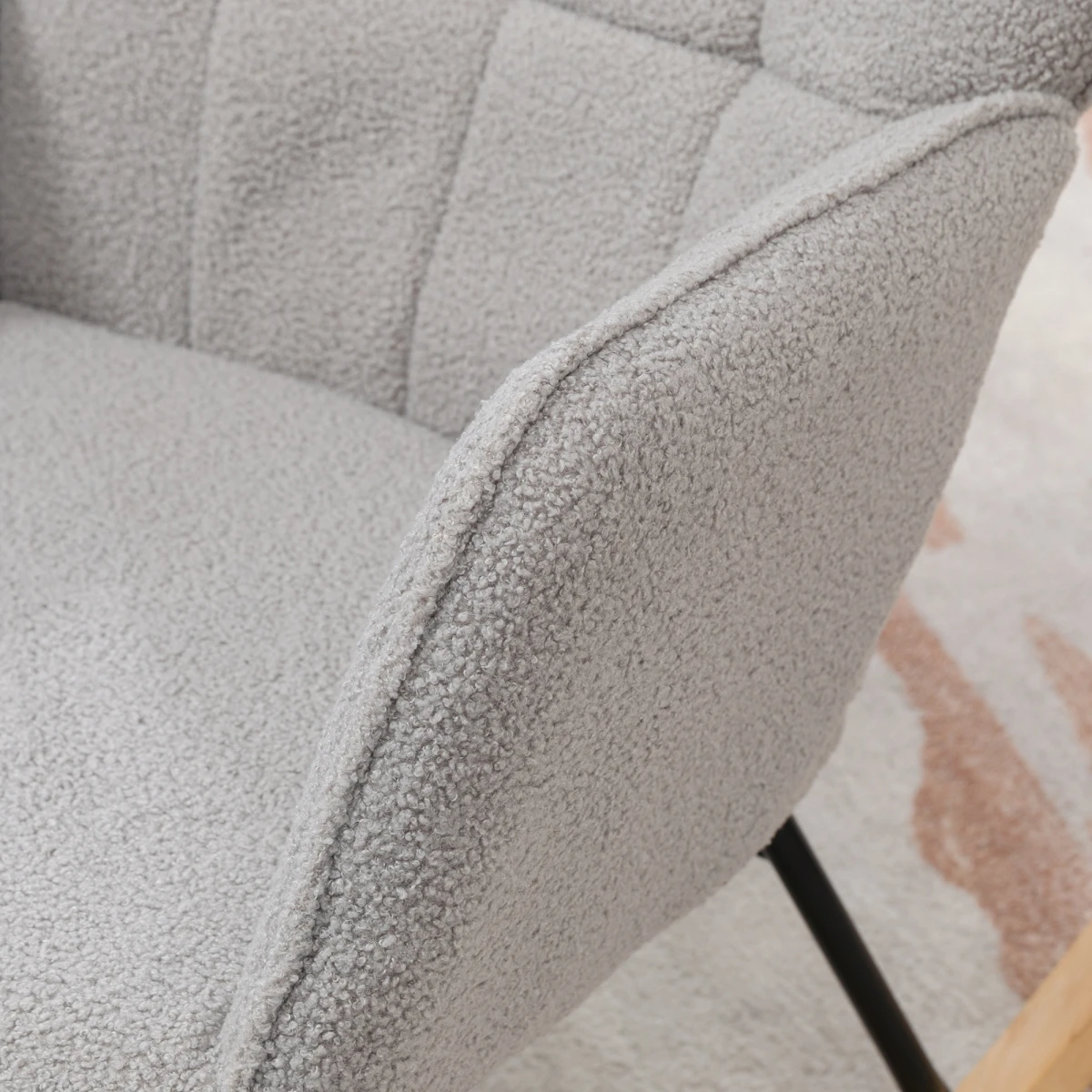 HOMCOM Wingback Rocking Chair Wide Plush Nursing by HOMCOM