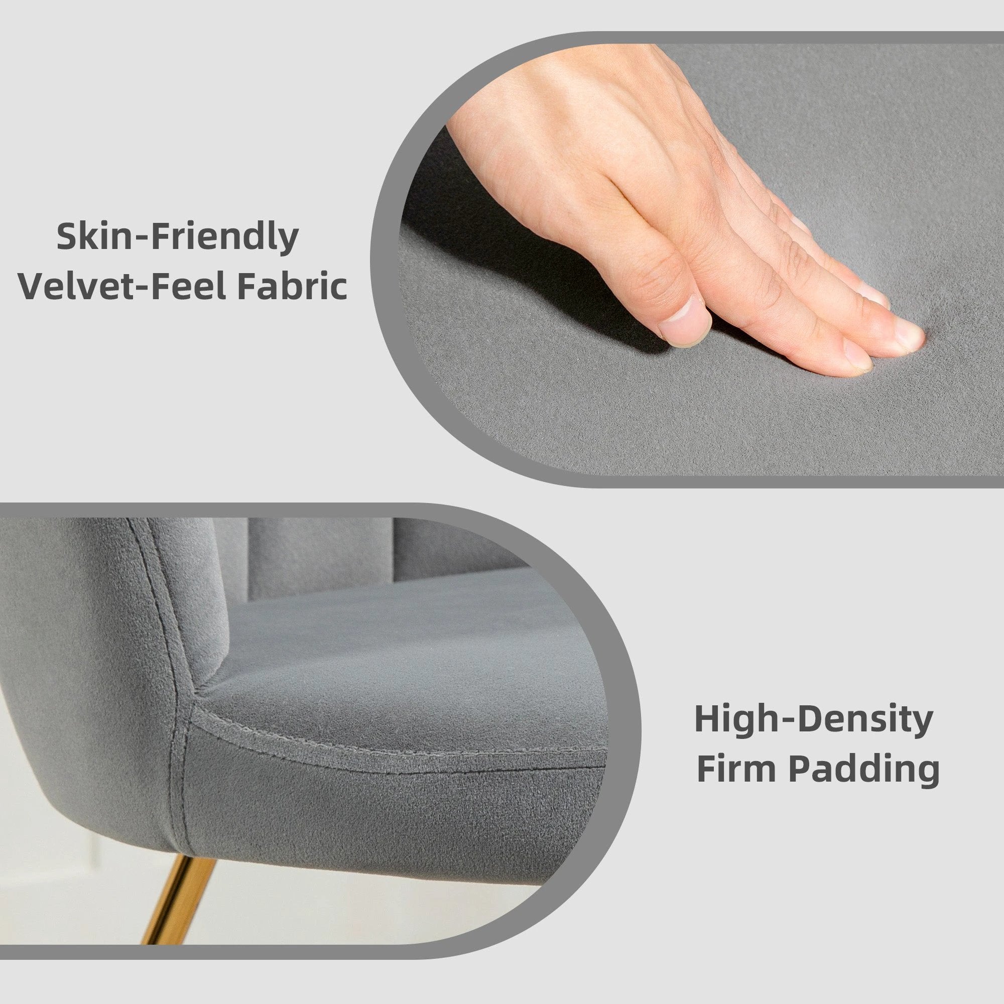 HOMCOM Velvet Accent Chair Lotus Backrest Living Room by HOMCOM