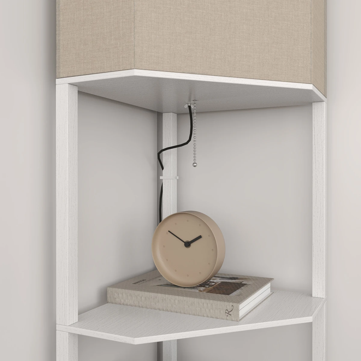HOMCOM Corner Floor Lamp with Shelves for Living Room Use by HOMCOM