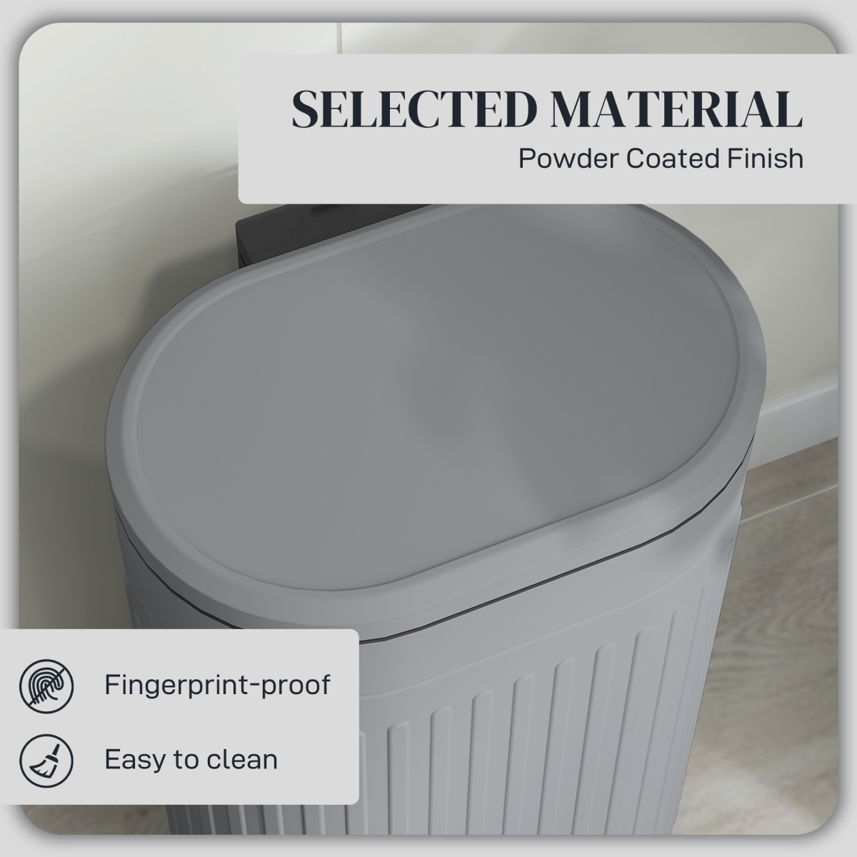 HOMCOM 20L Pedal Bin, Metal Kitchen Bin with Soft-close Lid - from HOMCOM