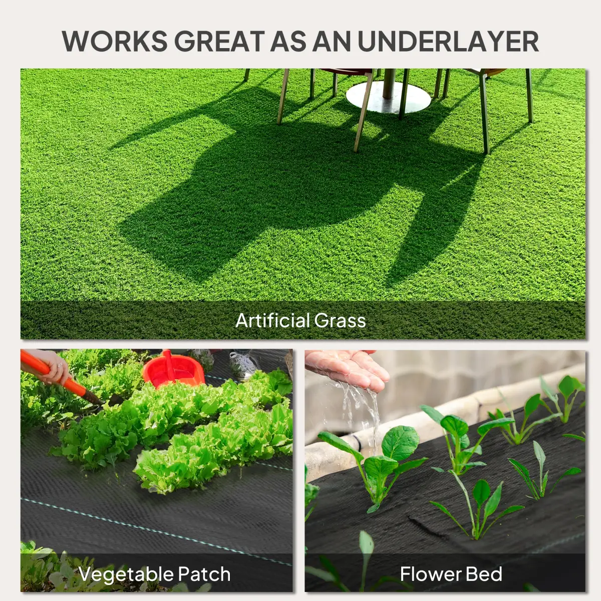 Outsunny Outsunny 1x50m Weed Barrier Fabric Durable Convenient Design Weed Block Mat - Barrier Mats