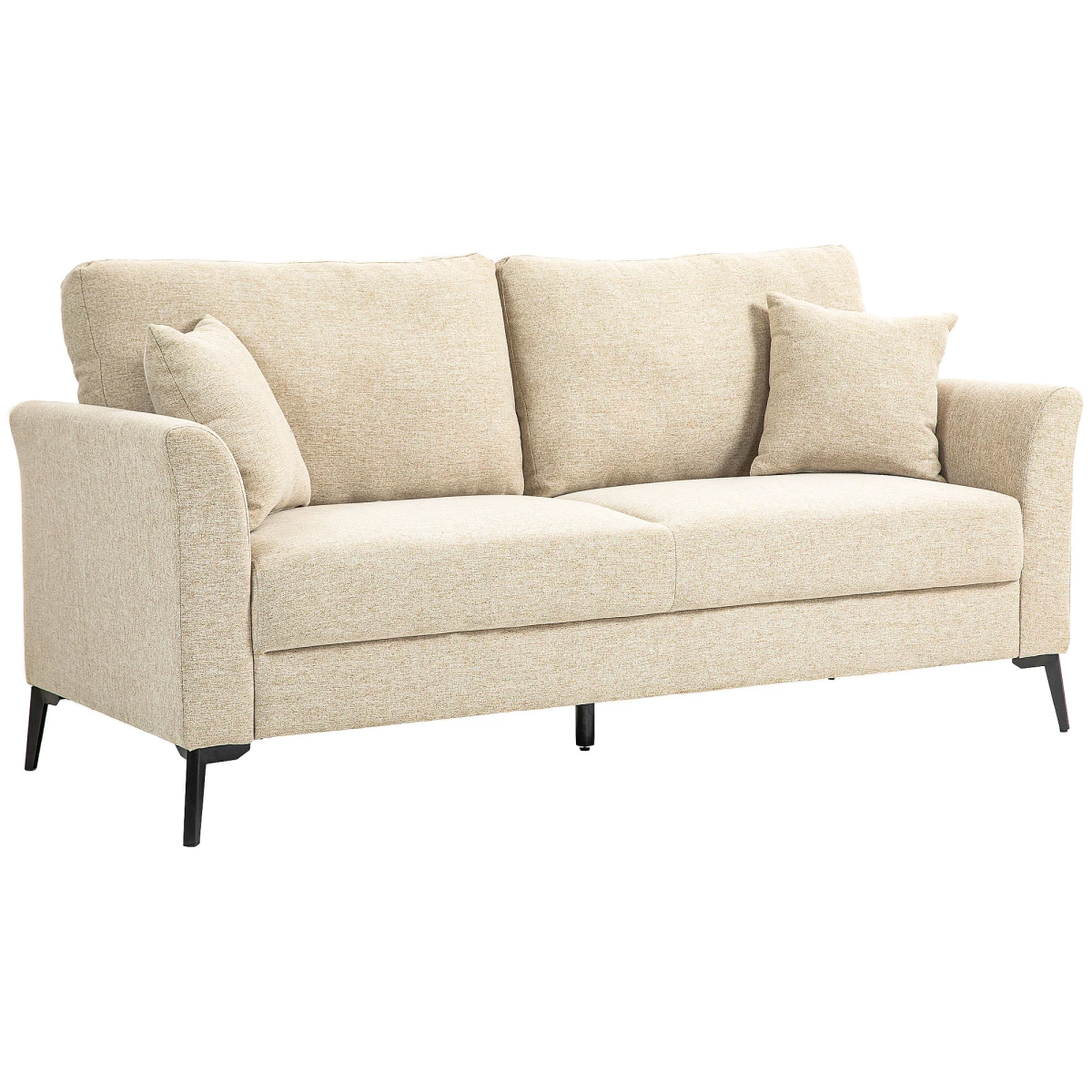 HOMCOM Accent Chair Medium Linen Fabric With Wood Frame And Metal Legs High Density Cushions For Living Room by HOMCOM