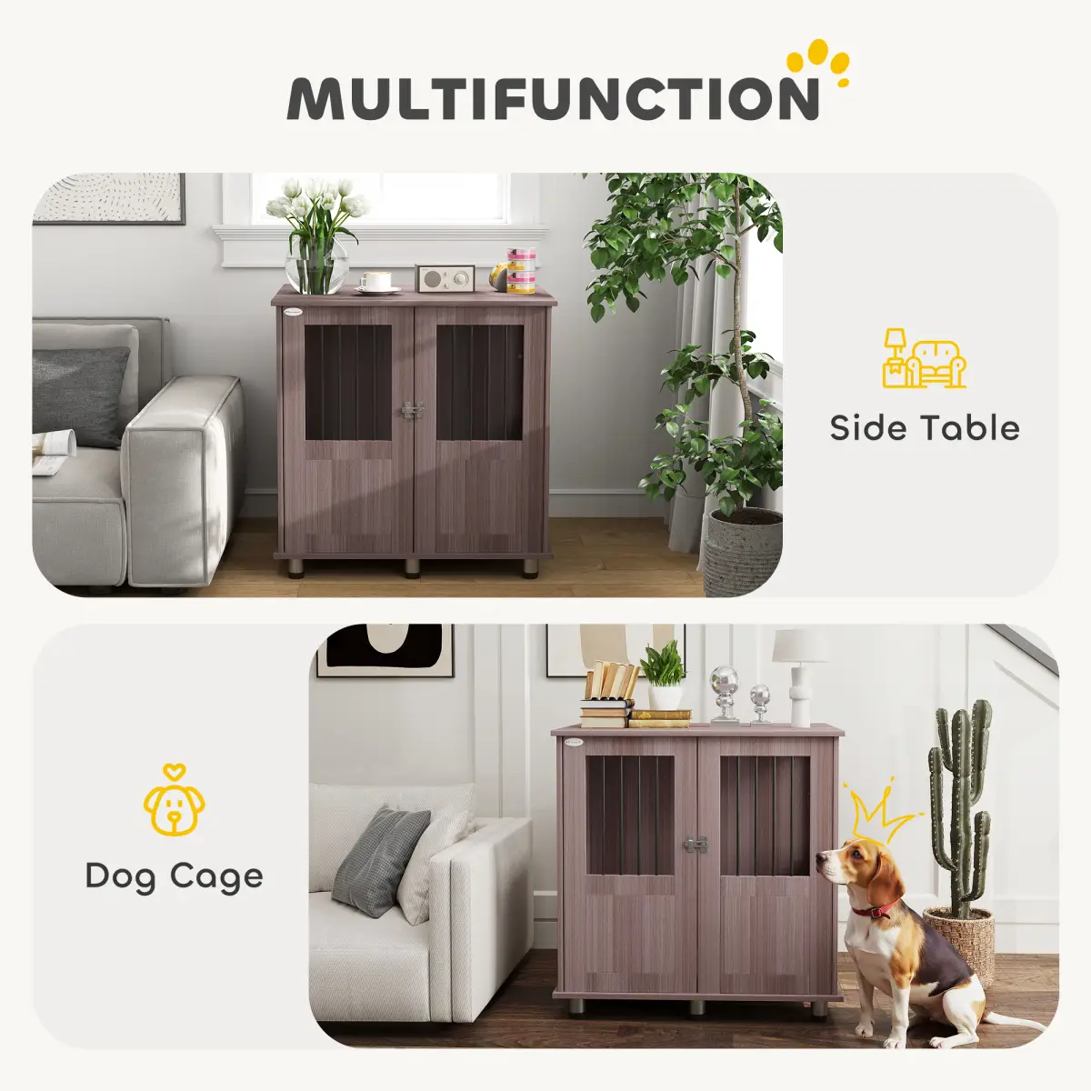 PawHut PawHut Dog Crate Kennel Cage for Small Medium Dog, Indoor End Table - Dog Crate