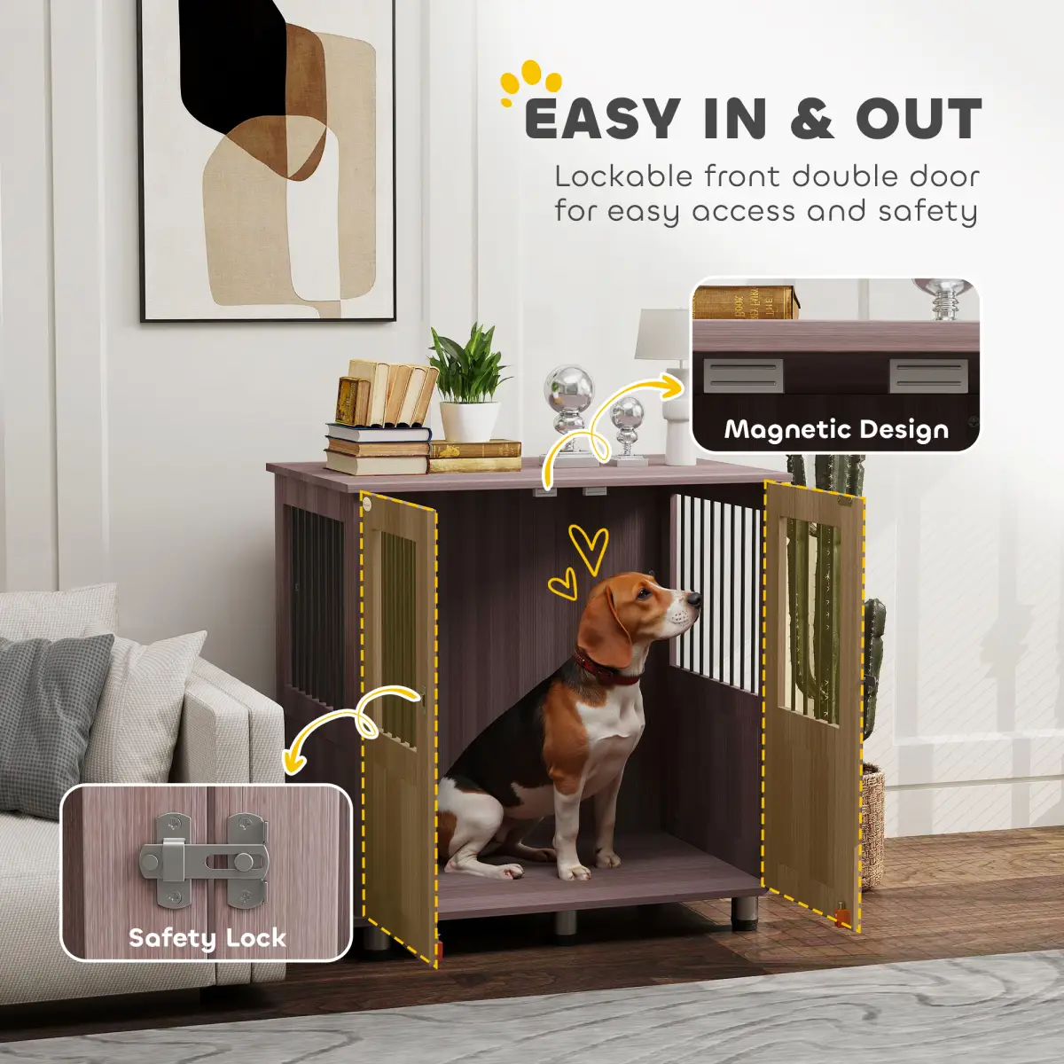 PawHut PawHut Dog Crate Kennel Cage for Small Medium Dog, Indoor End Table - Dog Crate