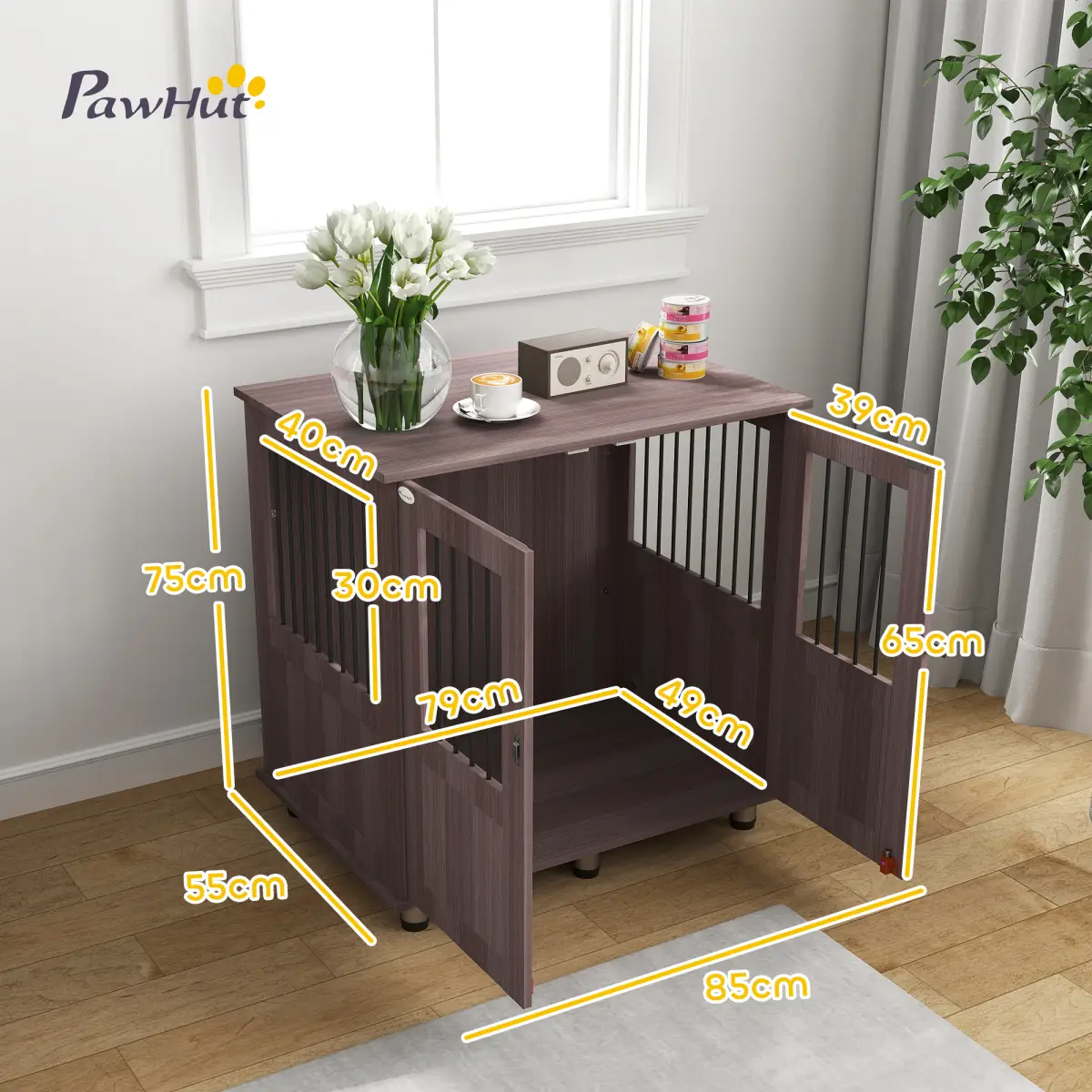 PawHut PawHut Dog Crate Kennel Cage for Small Medium Dog, Indoor End Table - Dog Crate