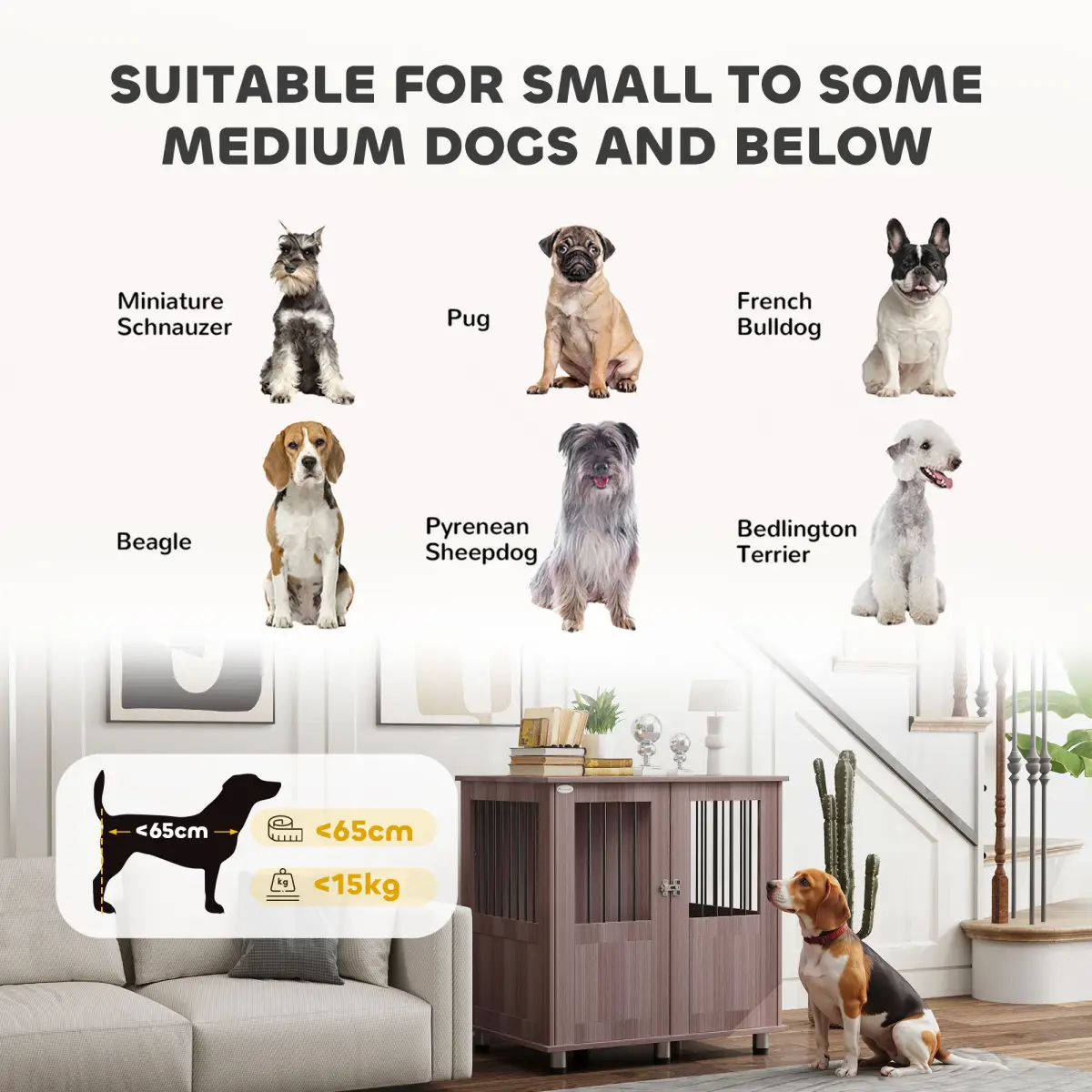PawHut PawHut Dog Crate Kennel Cage for Small Medium Dog, Indoor End Table - Dog Crate
