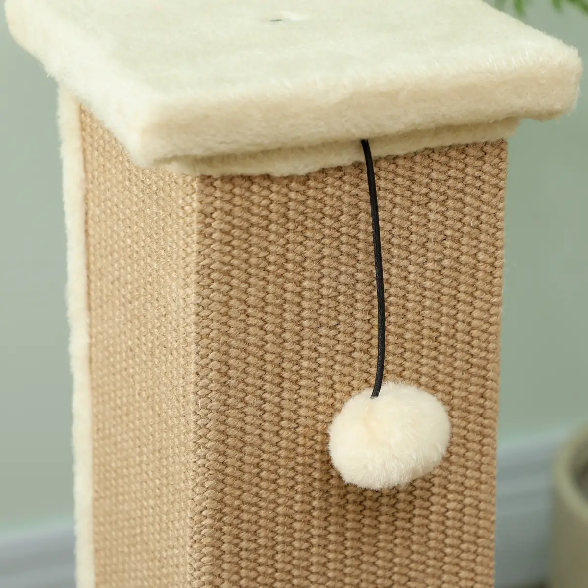PawHut PawHut 81cm Cat Scratching Post w/ Sisal Rope, Hanging Ball Soft Plush - Cat Tree