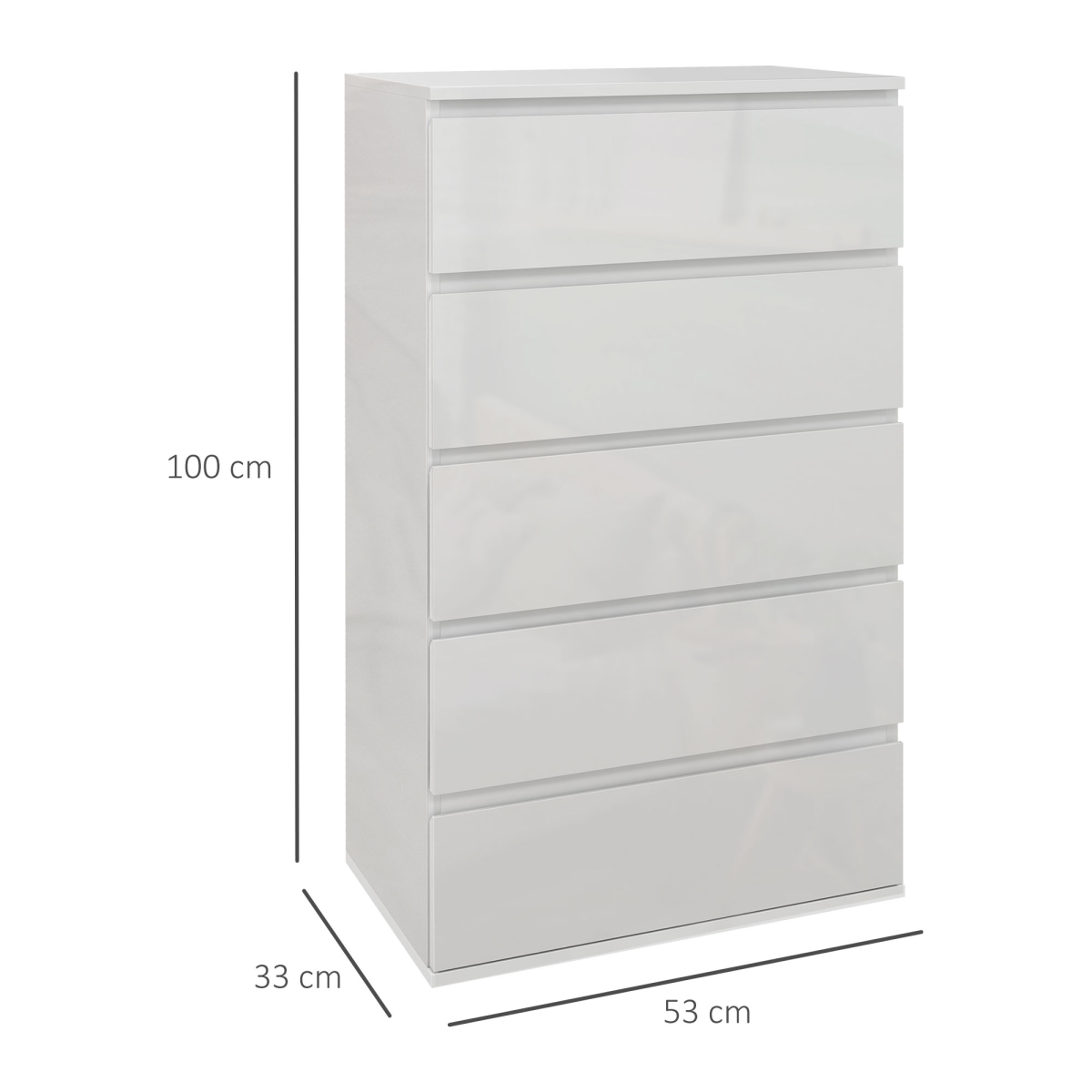 HOMCOM White 4 Drawer Dresser Compact With Soft Close Drawers For Bedroom Organization And Storage by HOMCOM