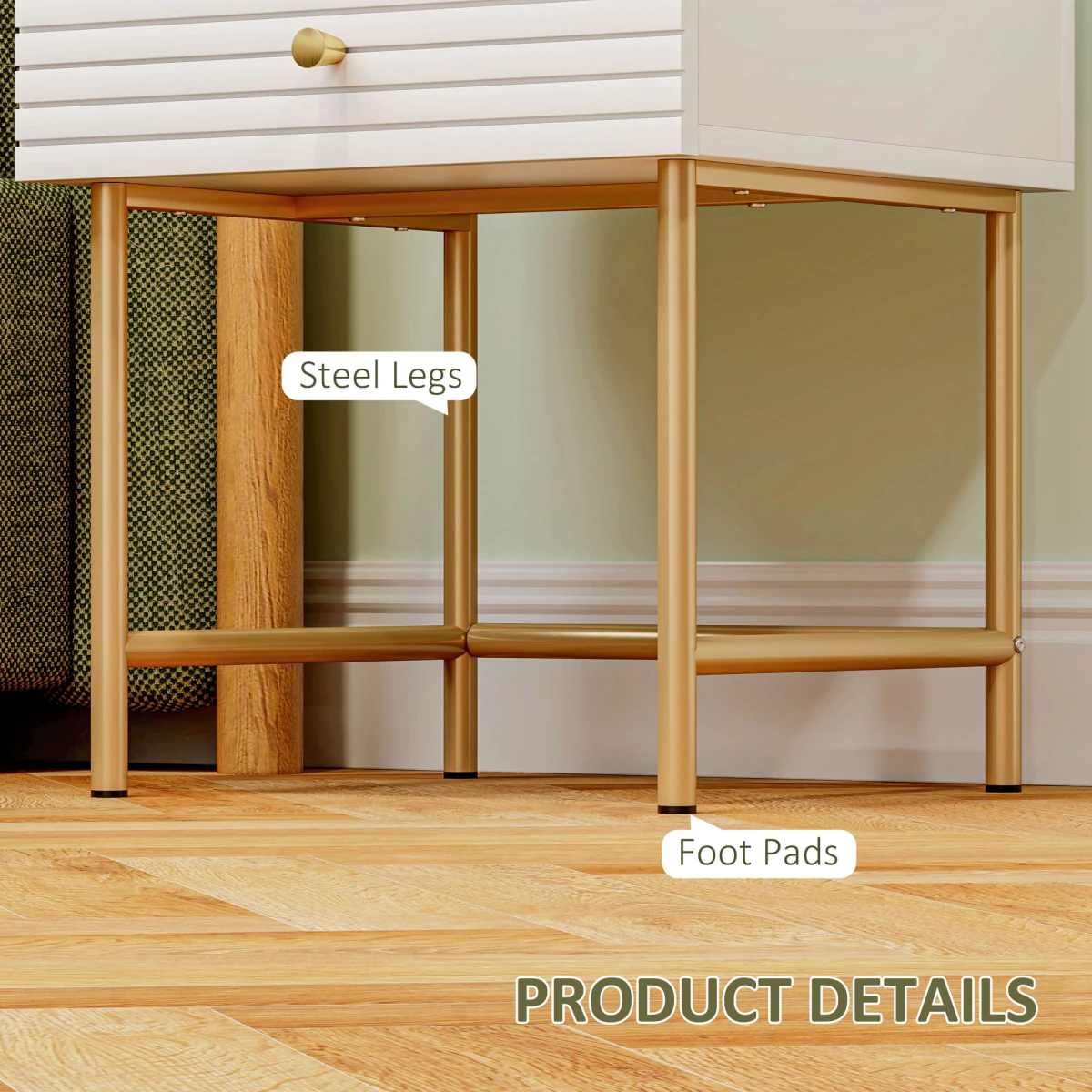 HOMCOM HOMCOM Bedside Tables Set Of 2 2 Drawers Bedroom - Bedside Table