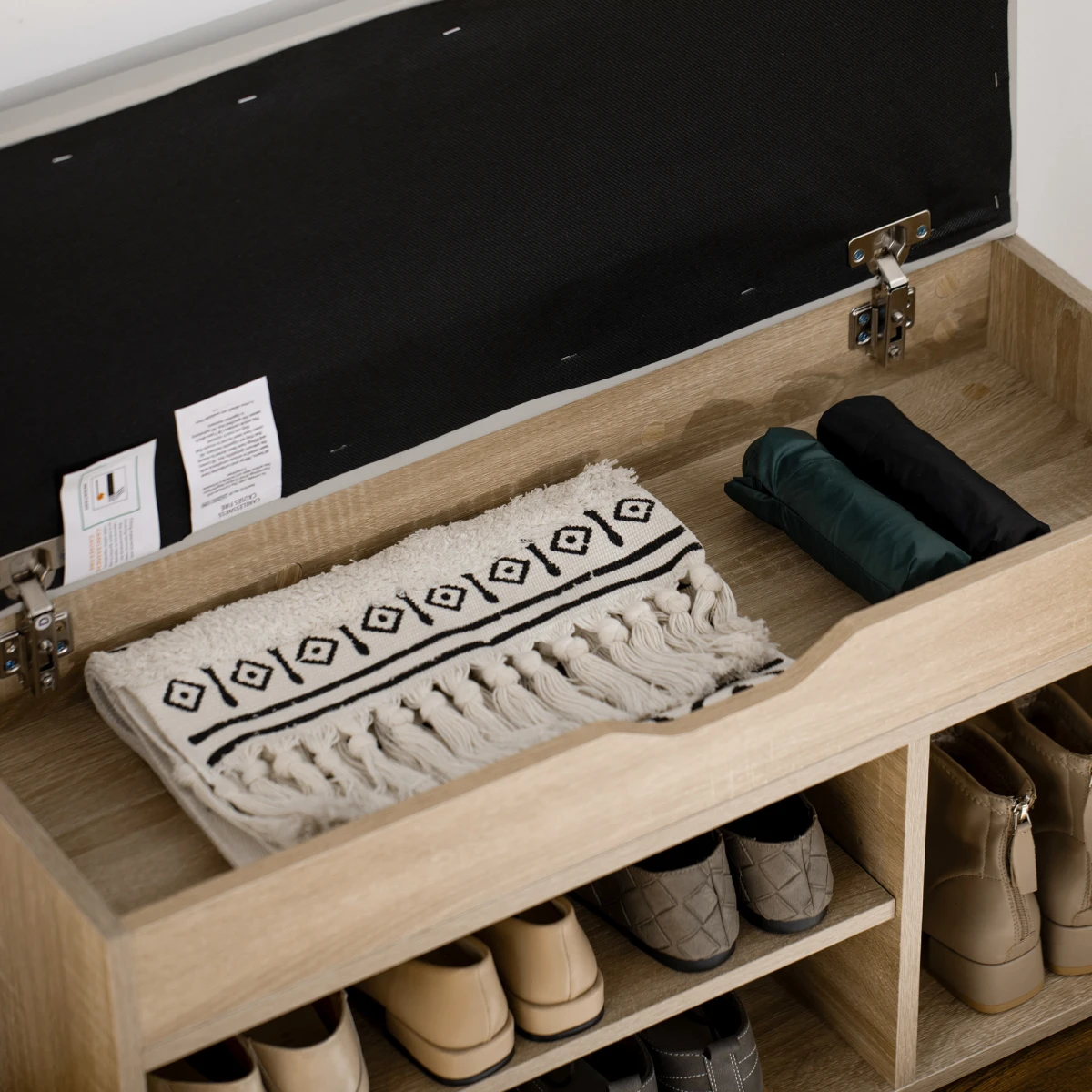 HOMCOM HOMCOM Sit On Shoe Storage 3 Compartments - Shoe Storage
