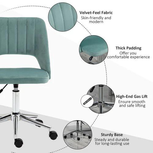 Vinsetto Vinsetto Mid-Back Swivel Office Chair with Adjustable Height and Armless Design for Home Office and Study Use - Office Chair