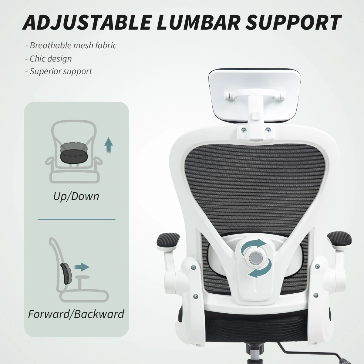 HOMCOM HOMCOM Executive Mesh Chair Headrest Lumbar for Home Office - Office Chair