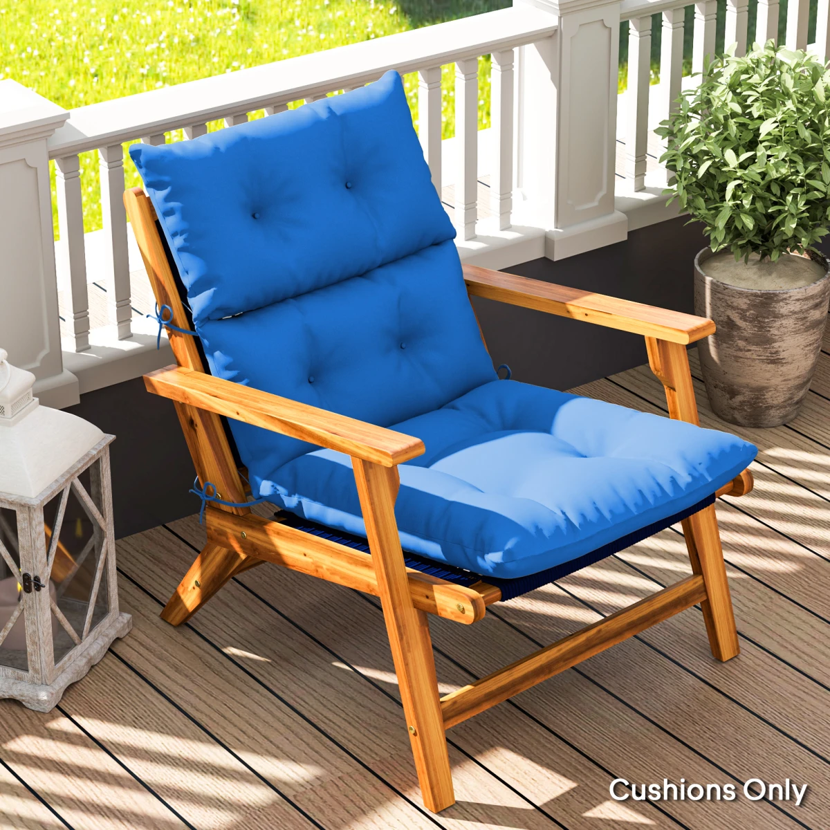 Outsunny Outsunny Adirondack Chair Cushion Rocking Chair Cushion w/ Ties - Sun Lounger