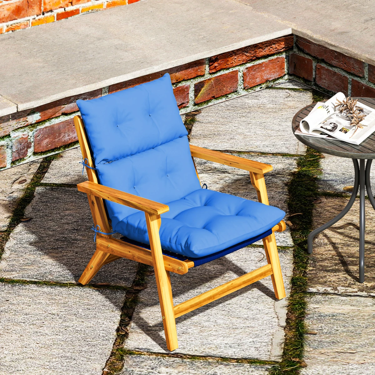Outsunny Outsunny Adirondack Chair Cushion Rocking Chair Cushion w/ Ties - Sun Lounger