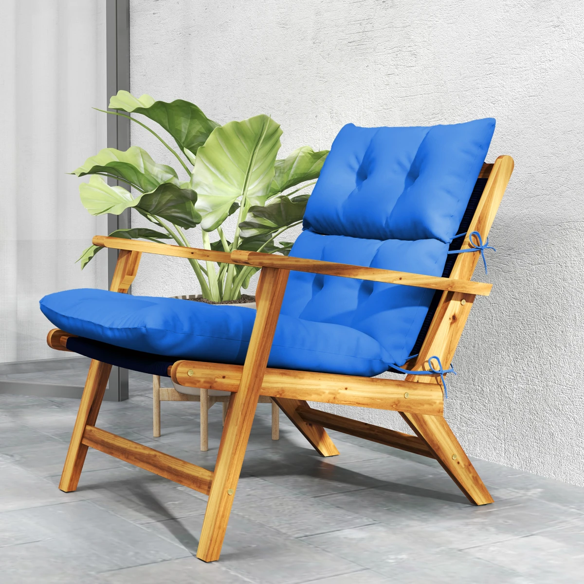 Outsunny Adirondack Chair Cushion Rocking Chair Cushion w/ Ties by Outsunny