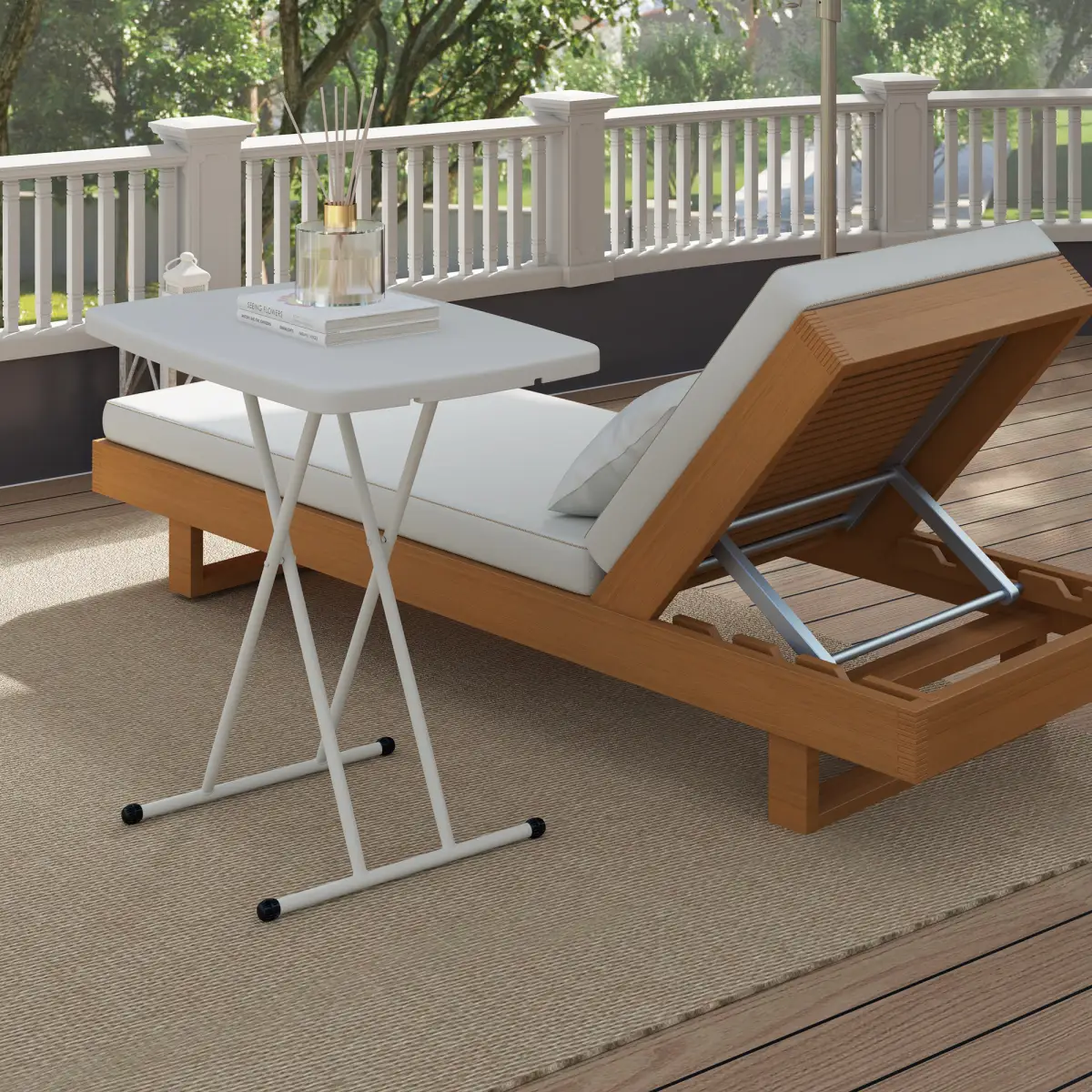 Outsunny Outsunny Folding Coffee Table, Height Adjustable Bistro Table - Garden Table