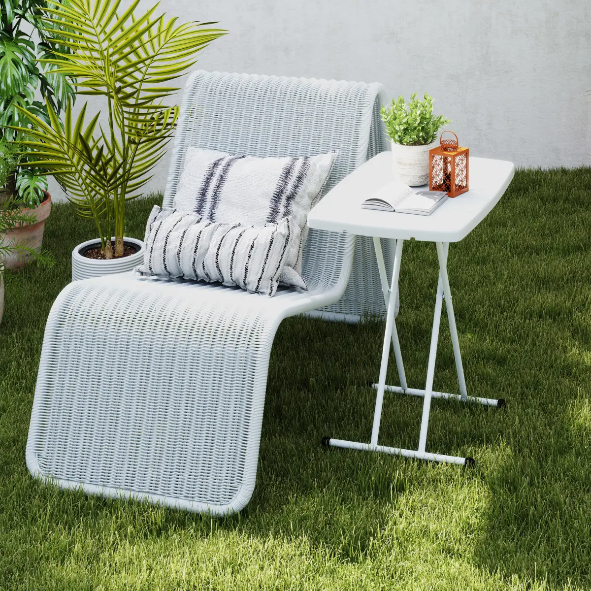 Outsunny Outsunny Folding Coffee Table, Height Adjustable Bistro Table - Garden Table