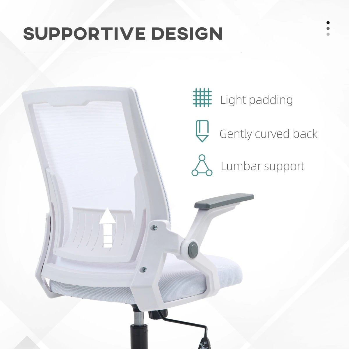 Vinsetto Vinsetto Mesh Chair 41-51cm Lumbar Support Home - Office Chair