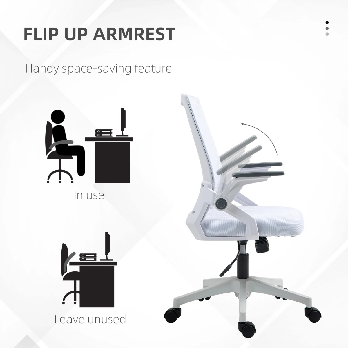 Vinsetto Vinsetto Mesh Chair 41-51cm Lumbar Support Home - Office Chair