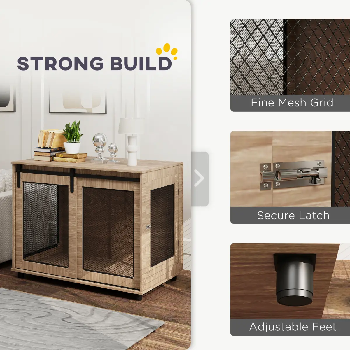 PawHut PawHut Dog Crate Furniture w/ Sliding Door, 80 x 58.5 x 63cm - Dog Crate