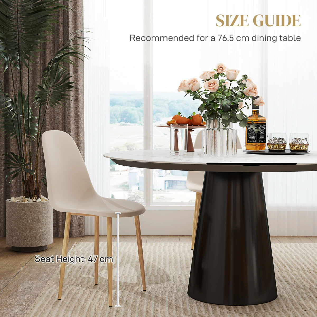 Modern Dining Chairs Set Standard Wooden Legs Home Dining by HOMCOM