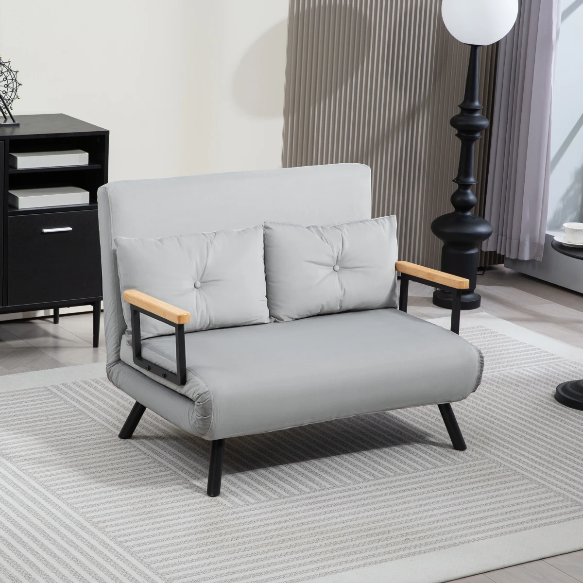 Modern Loveseat Bed 52inW FourInOneComfort For SmallSpaces by HOMCOM