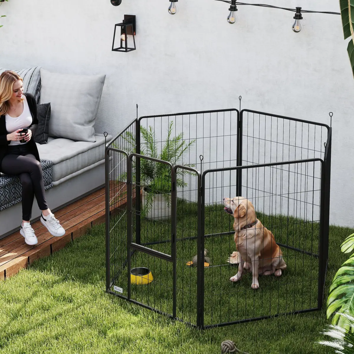 PawHut Durable Portable Pet Enclosure - Versatile Indoor/Outdoor Use - Pet Playpen