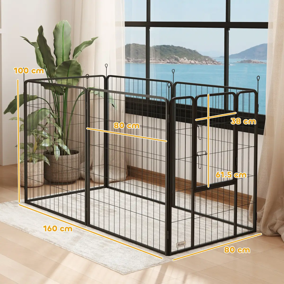 PawHut Durable Portable Pet Enclosure - Versatile Indoor/Outdoor Use - Pet Playpen