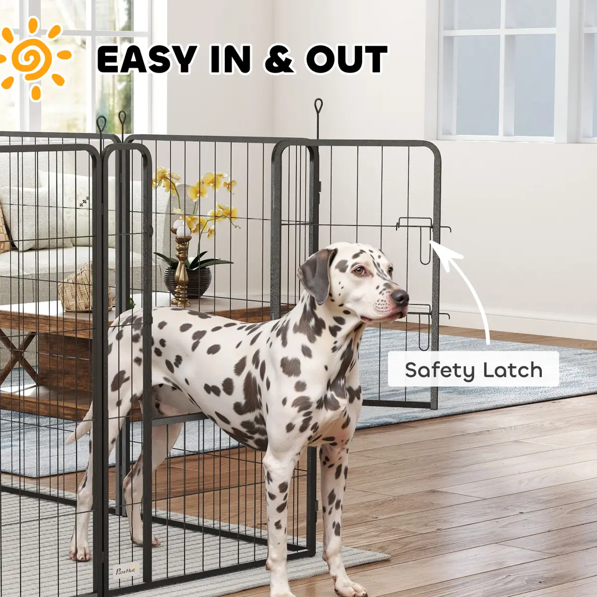 PawHut Foldable Steel Pet Enclosure - Secure Space for Pets - Versatile Design - Pet Playpen