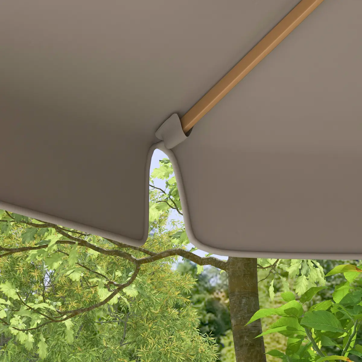 Outsunny Outsunny Cream White Sun Parasol - Water-Resistant with Wooden Frame - Parasol