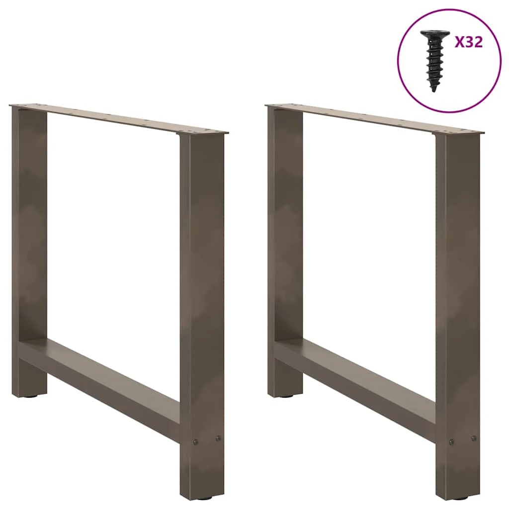 vidaXL vidaXL Coffee Table Legs Natural Steel 2 pcs 90x(72-73) cm Steel - Coffee Table