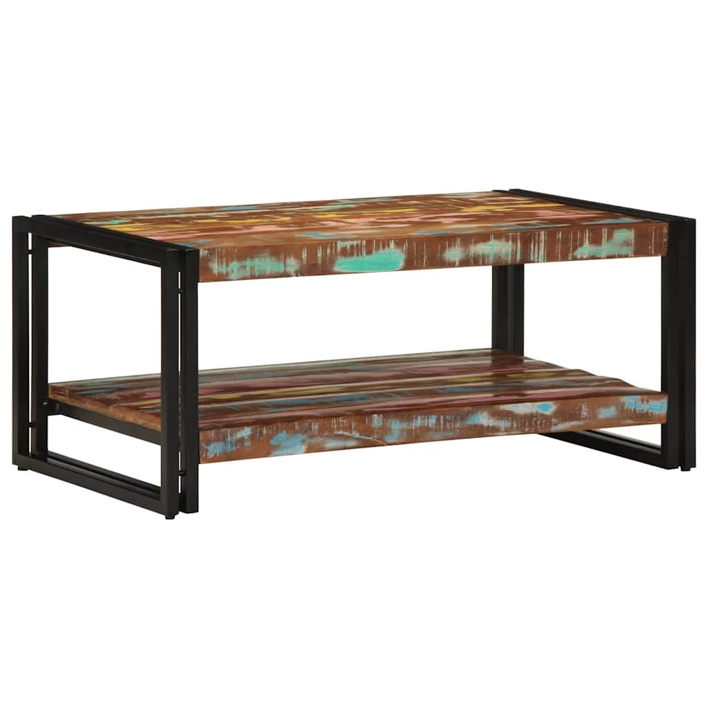 VidaXL Coffee Table 90x50x38 cm Multicolour Solid Reclaimed Wood For Living Room Decor by vidaXL