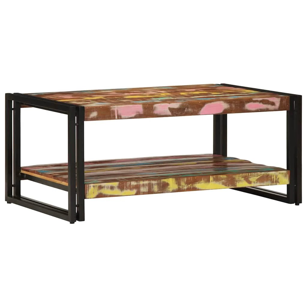 VidaXL Coffee Table 90x50x38 cm Multicolour Solid Reclaimed Wood For Living Room Decor by vidaXL