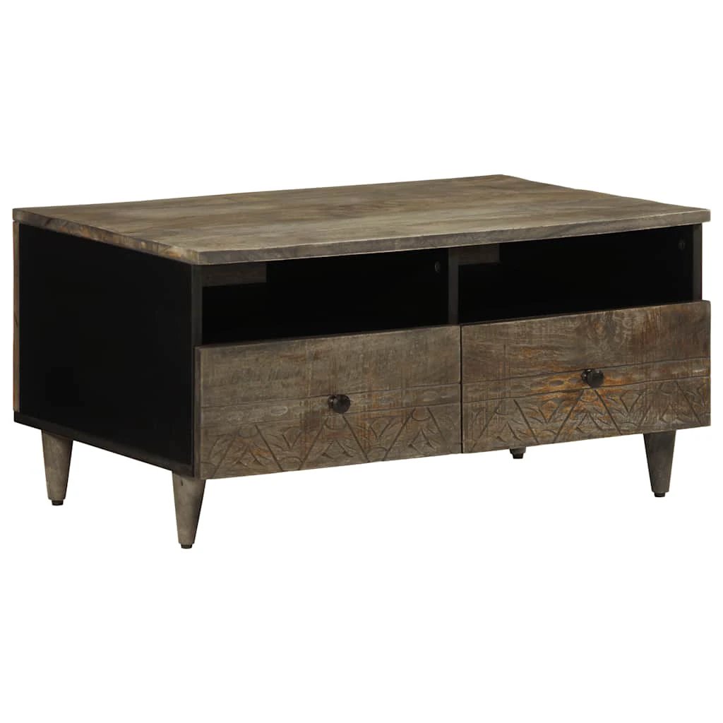 VidaXL Coffee Table 80x54x40 cm Solid Mango Wood with Rustic Finish for Living Room Decor by vidaXL