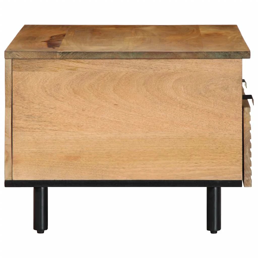 VidaXL Coffee Table 80x54x40 cm Solid Mango Wood with Geometric Front Panels for Living Room by vidaXL