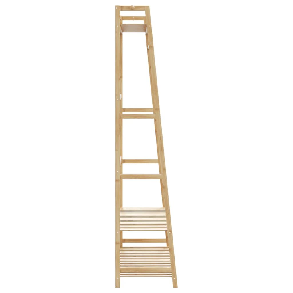 vidaXL vidaXL Clothes Rack With Shelves 110x40x180 cm Bamboo Durable Natural Organizer For Home Organization - Wardrobe