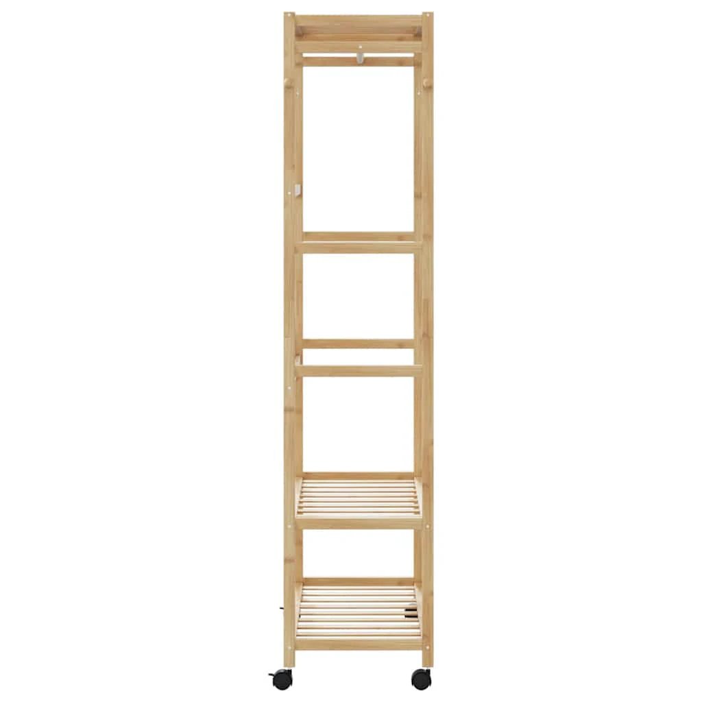 vidaXL vidaXL Clothes Rack With Shelves And Wheels 90x40x179.5 cm Bamboo For Home Organization - Wardrobe