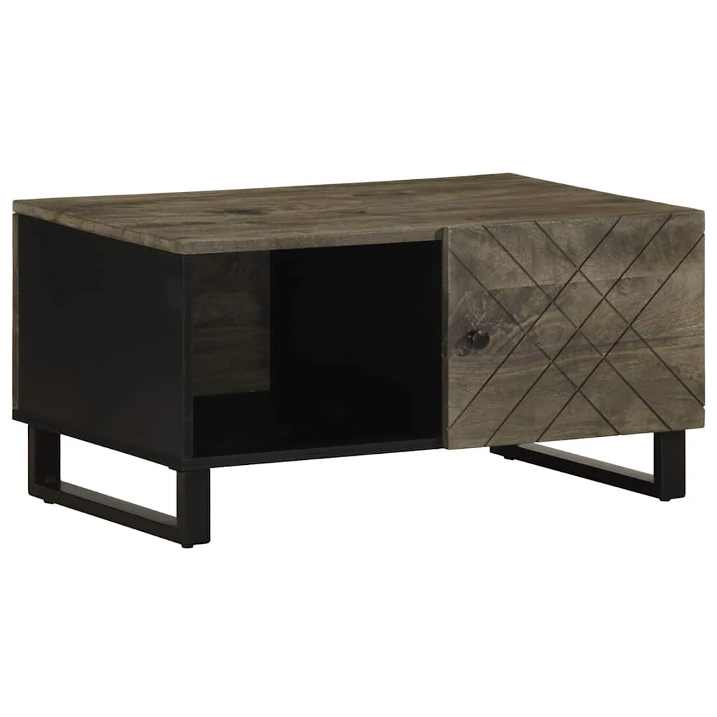 vidaXL VidaXL Coffee Table 80x50x40 cm Solid Mango Wood Black Durable Finish for Living Room - Coffee Table