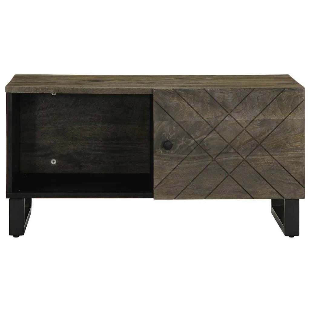 vidaXL VidaXL Coffee Table 80x50x40 cm Solid Mango Wood Black Durable Finish for Living Room - Coffee Table