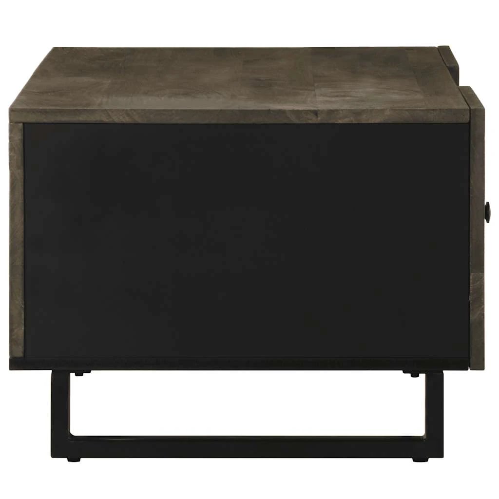 vidaXL VidaXL Coffee Table 100x54x40 cm Solid Mango Wood With Weathered Black Finish And Textured Grain Living Room - Coffee Table