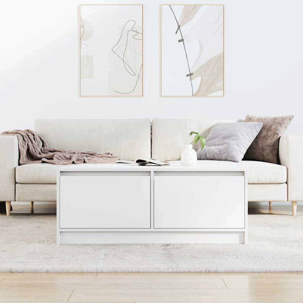 vidaXL VidaXL Coffee Table 100x100x40 cm with Drawers Living Room - Coffee Table