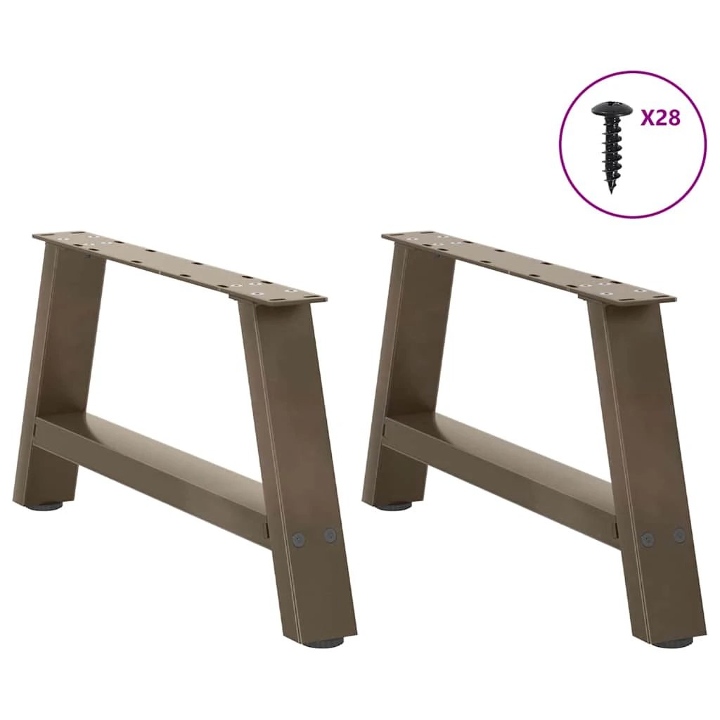 vidaXL VidaXL A Shaped Coffee Table Legs 70x30-31 cm Powder Coated Steel Heavy Duty Set of 2 for DIY Furniture - Coffee Table