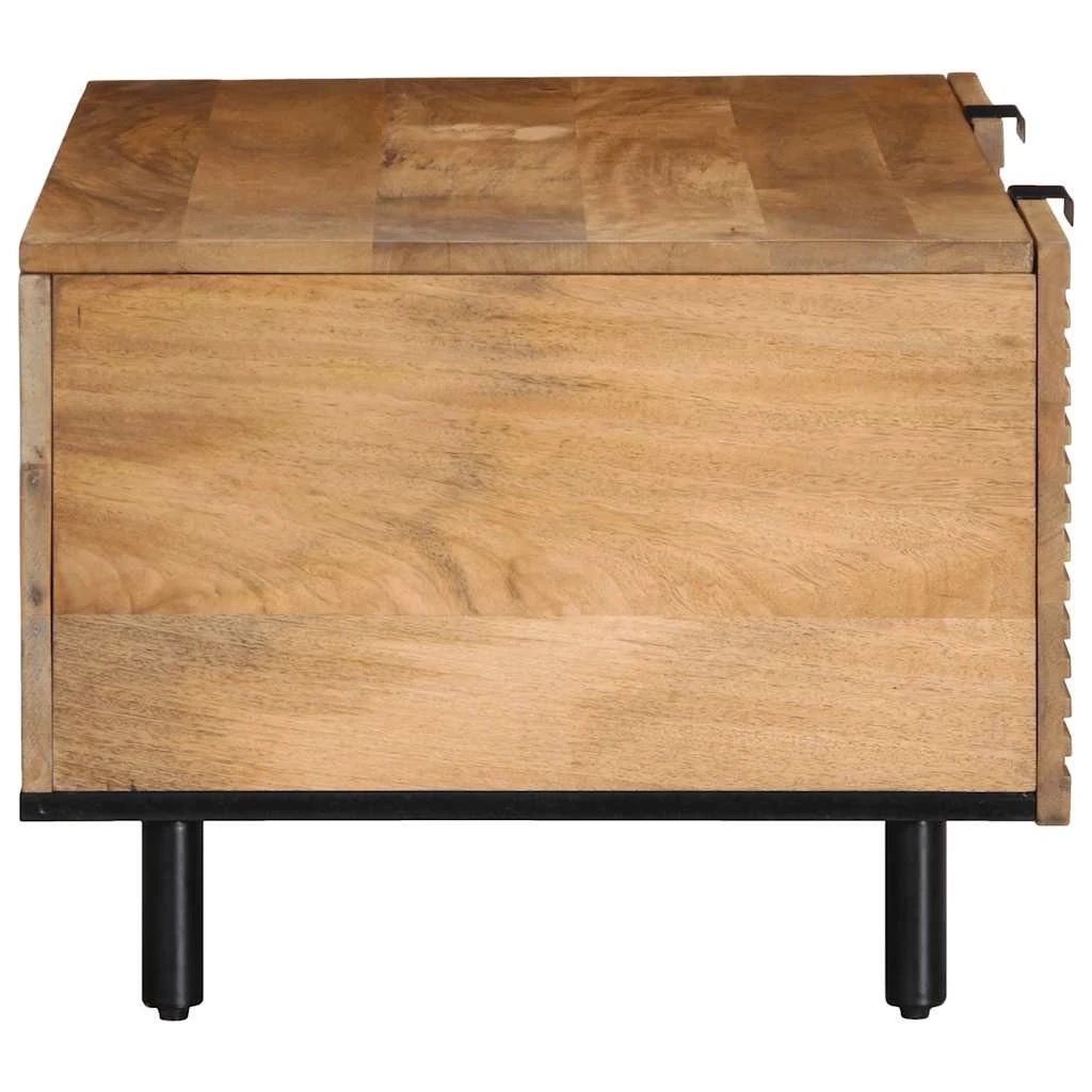 vidaXL VidaXL Coffee Table 100x54x40 Cm Solid Mango Wood Geometric Panel Doors With Open Shelf - Coffee Table