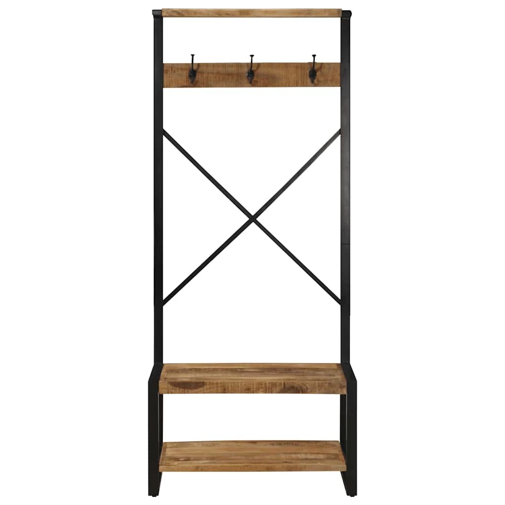 vidaXL VidaXL Clothes Rack 80x40x190 cm Solid Mango Wood Cross Braced Frame For Hallways - Wardrobe