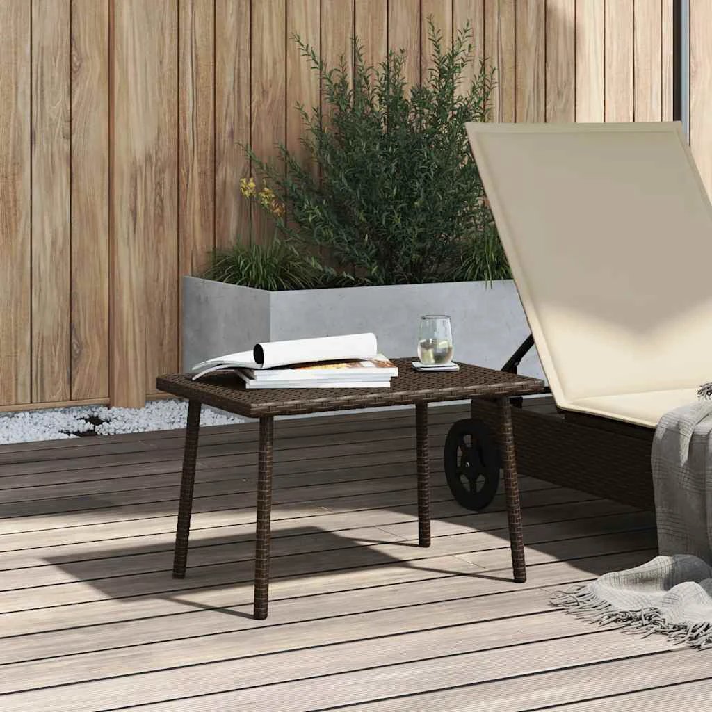vidaXL vidaXL Garden Coffee Table Rectangular 60x40x37 cm Poly Rattan Weatherproof Outdoor Use - Garden Table