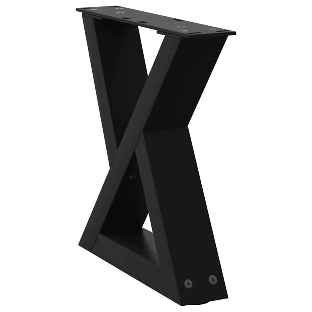 VidaXL Coffee Table Legs 40x(30-31.3) cm Powder-Coated Steel Black 2-Pcs For DIY Furniture by vidaXL